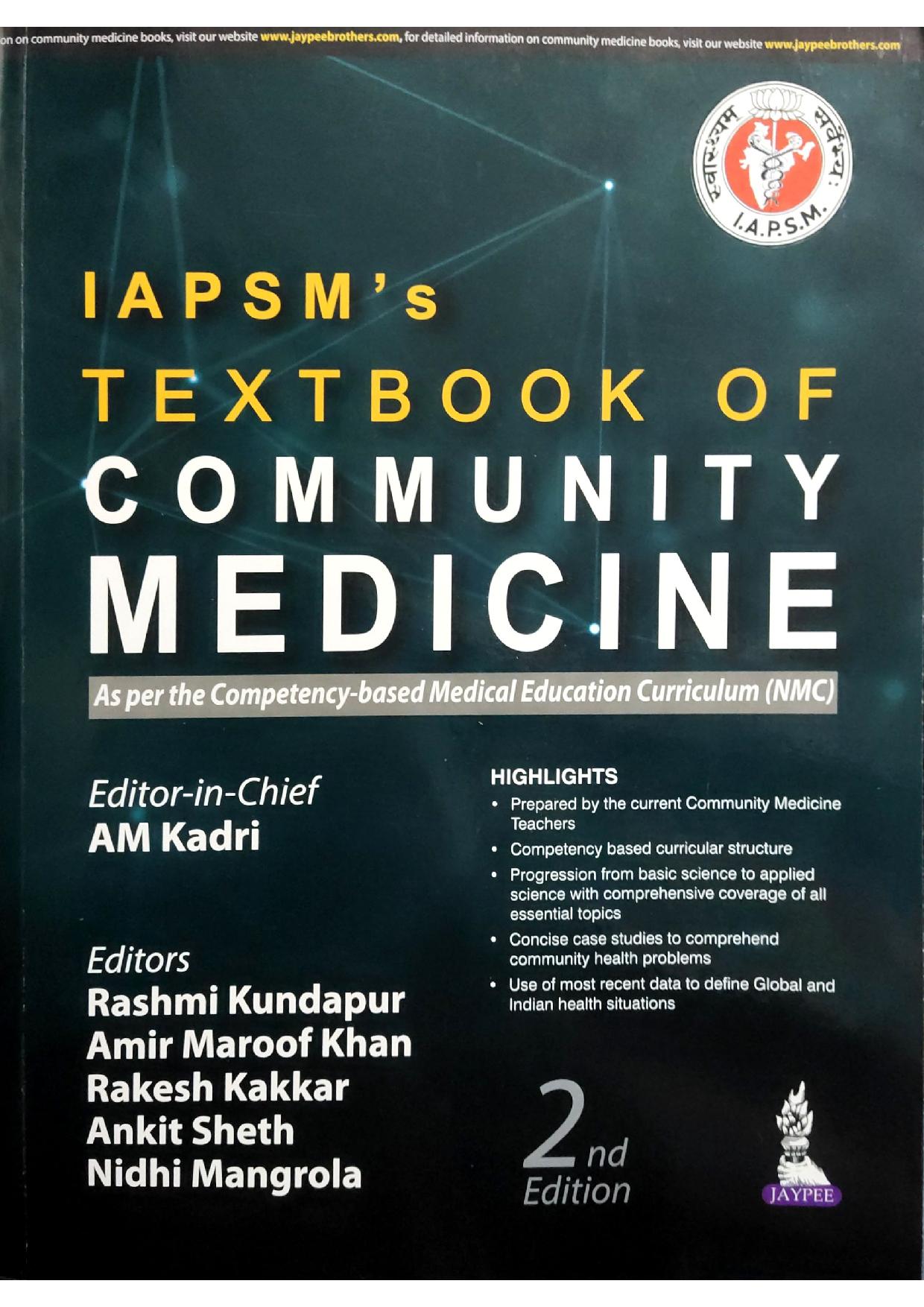 Buy IAPSM s Textbook Of Community Medicine Aibh in